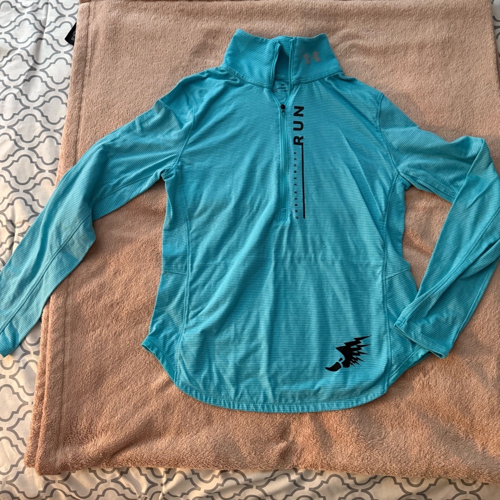 Under Armour Teal Long Sleeve Zip Top